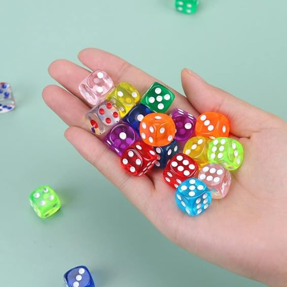 ISHARAA Pack of 18 DICE Six Sided16mm Dice for Playing Board Game